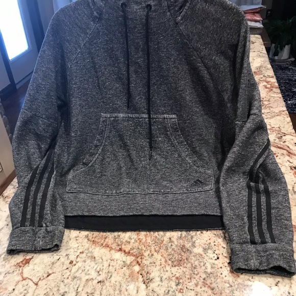 adidas Tops Adidas Charcoal Hoodie With Front Pockets Poshmark